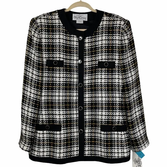 Oleg Cassini Wool Blend Blazer/Skirt Set Size 16 - Picture 3 of 16